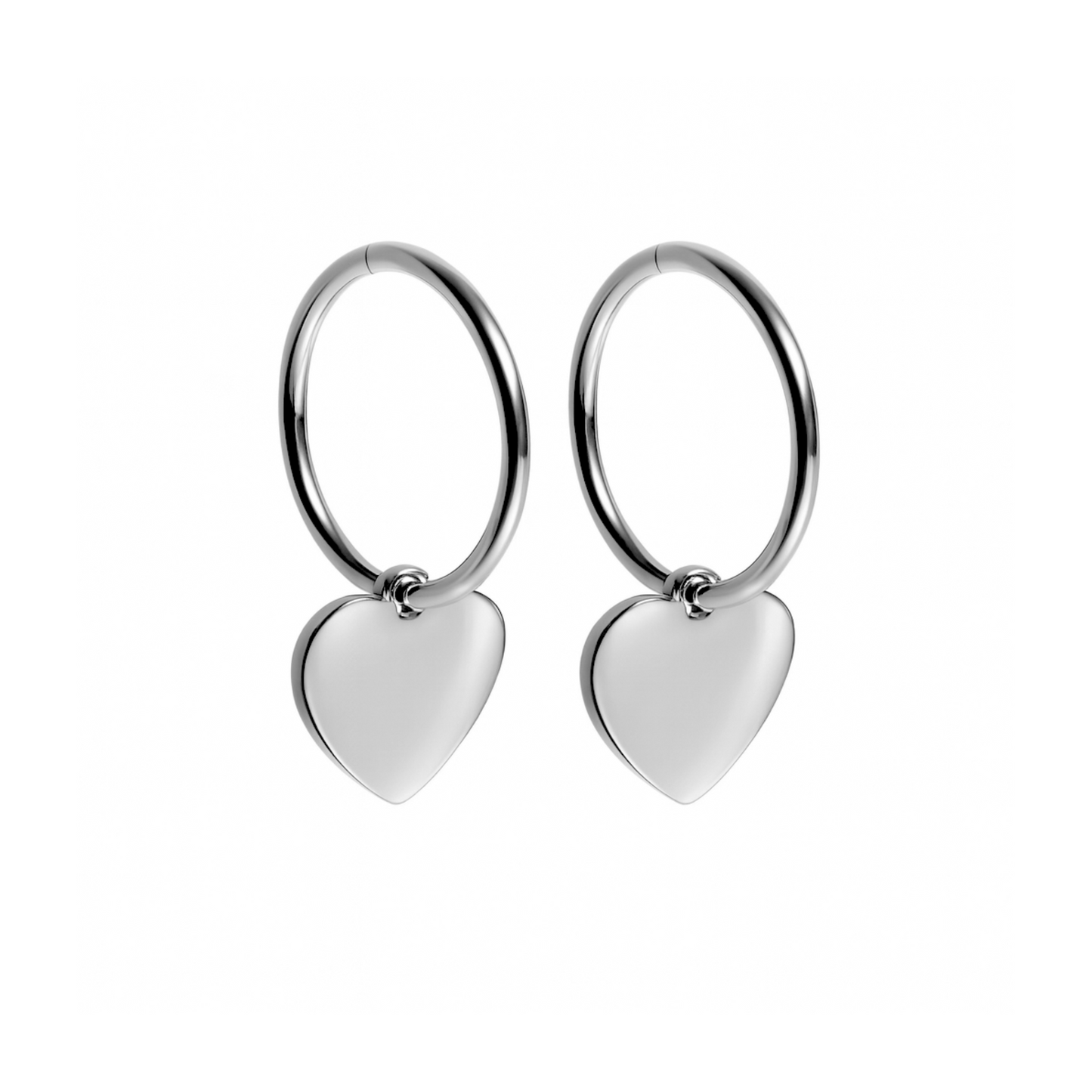 Tiffany heart charm hoops - Silver *NEW hoops