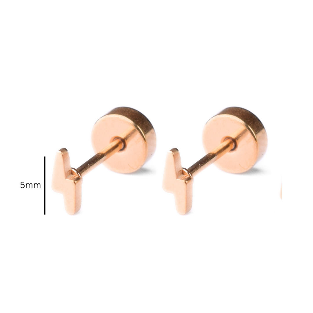 Tiny lightning studs - Silver