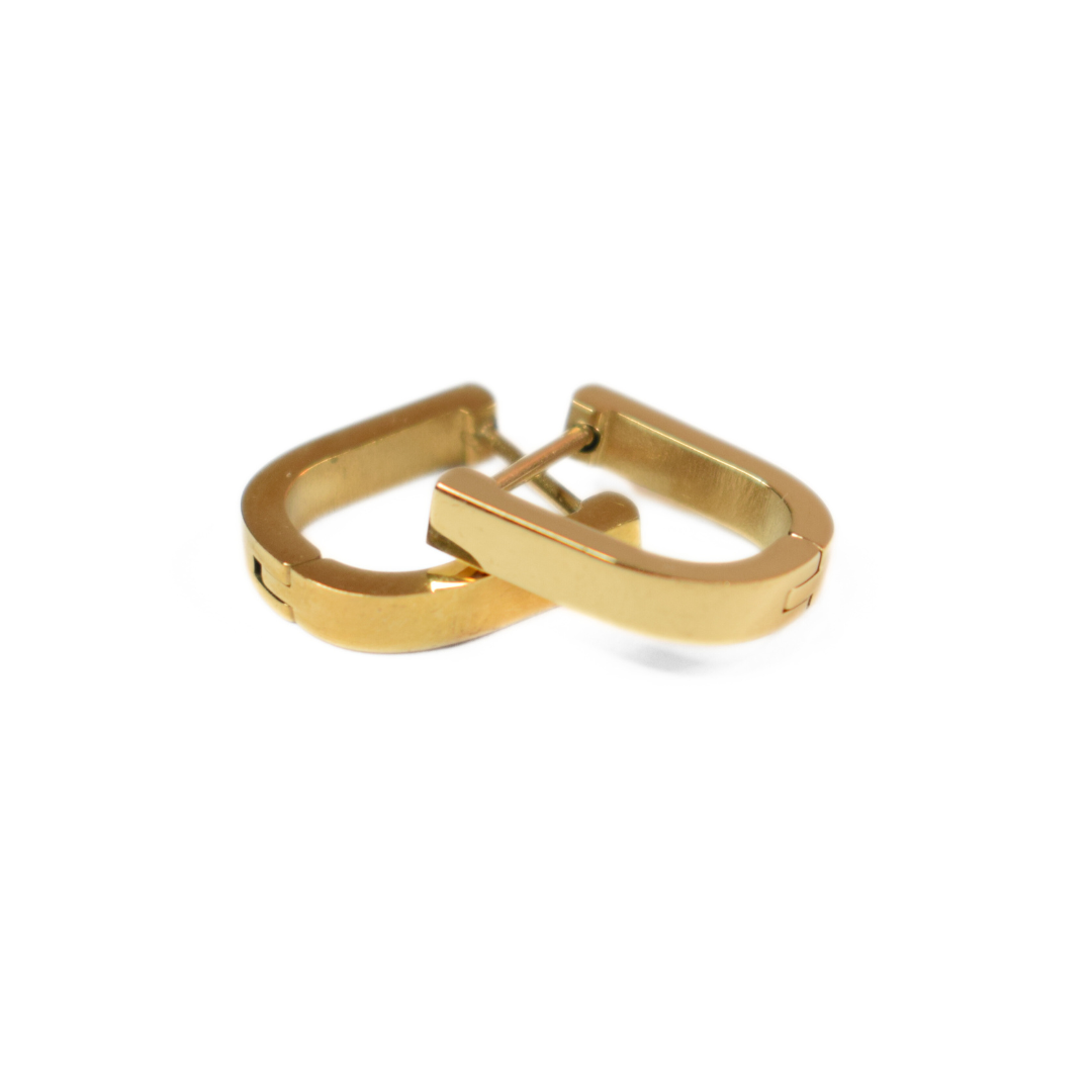 Half oval hoops - Gold - TheEarringCollective