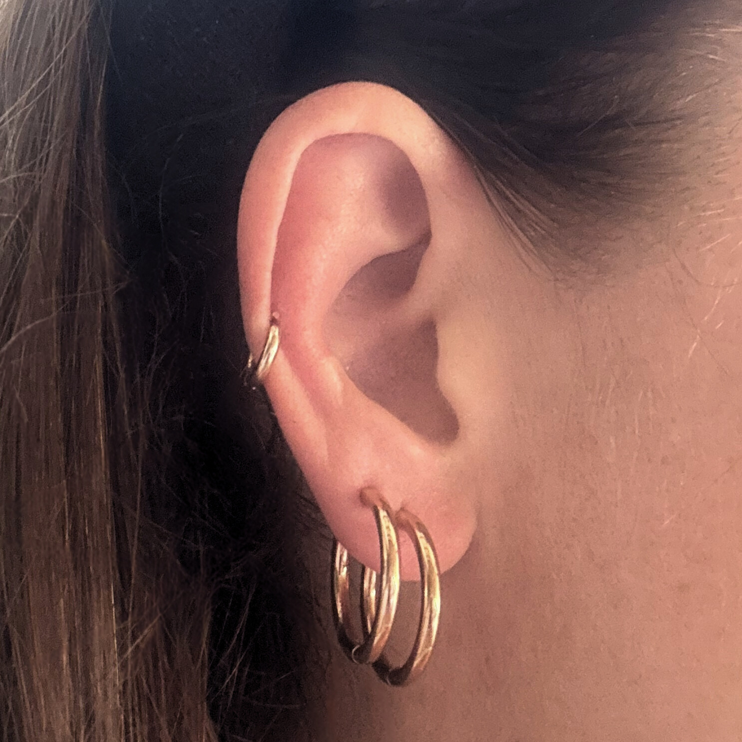 6mm Mini classic hoops - Rose gold