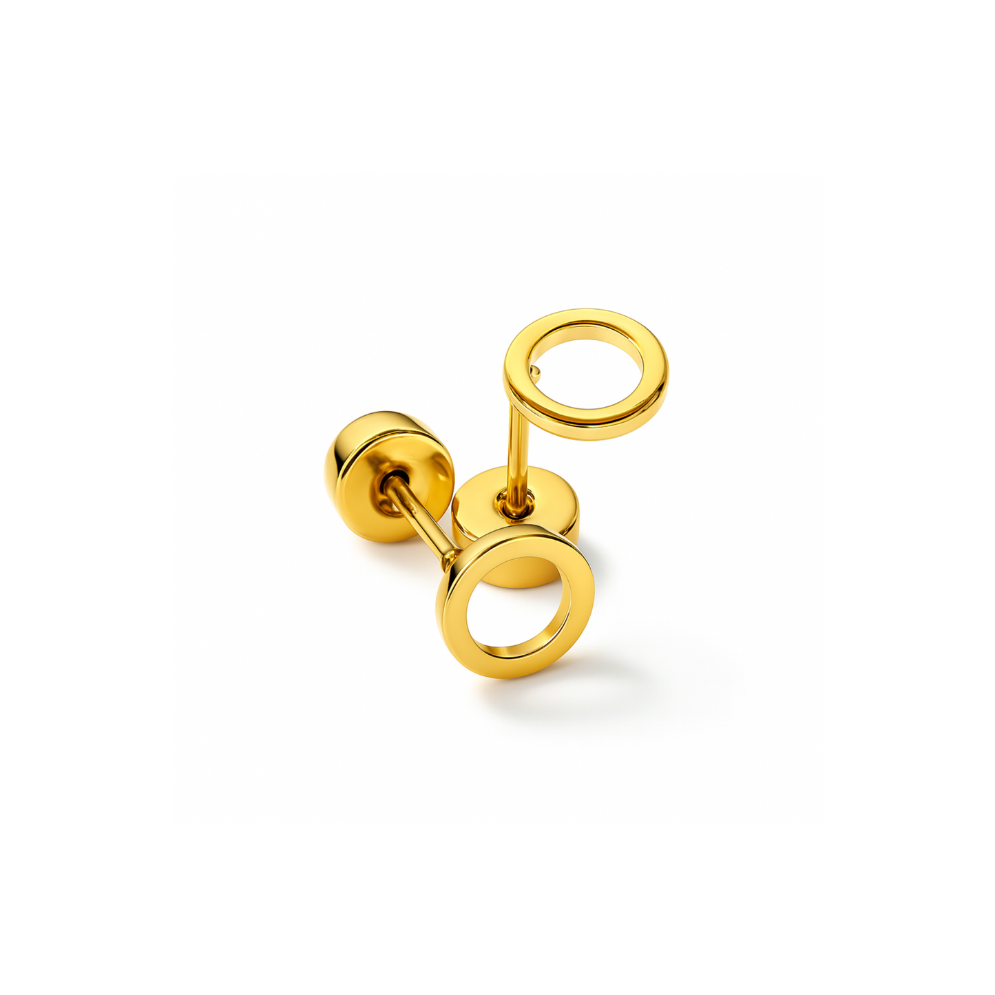 Hollow circle studs - Gold