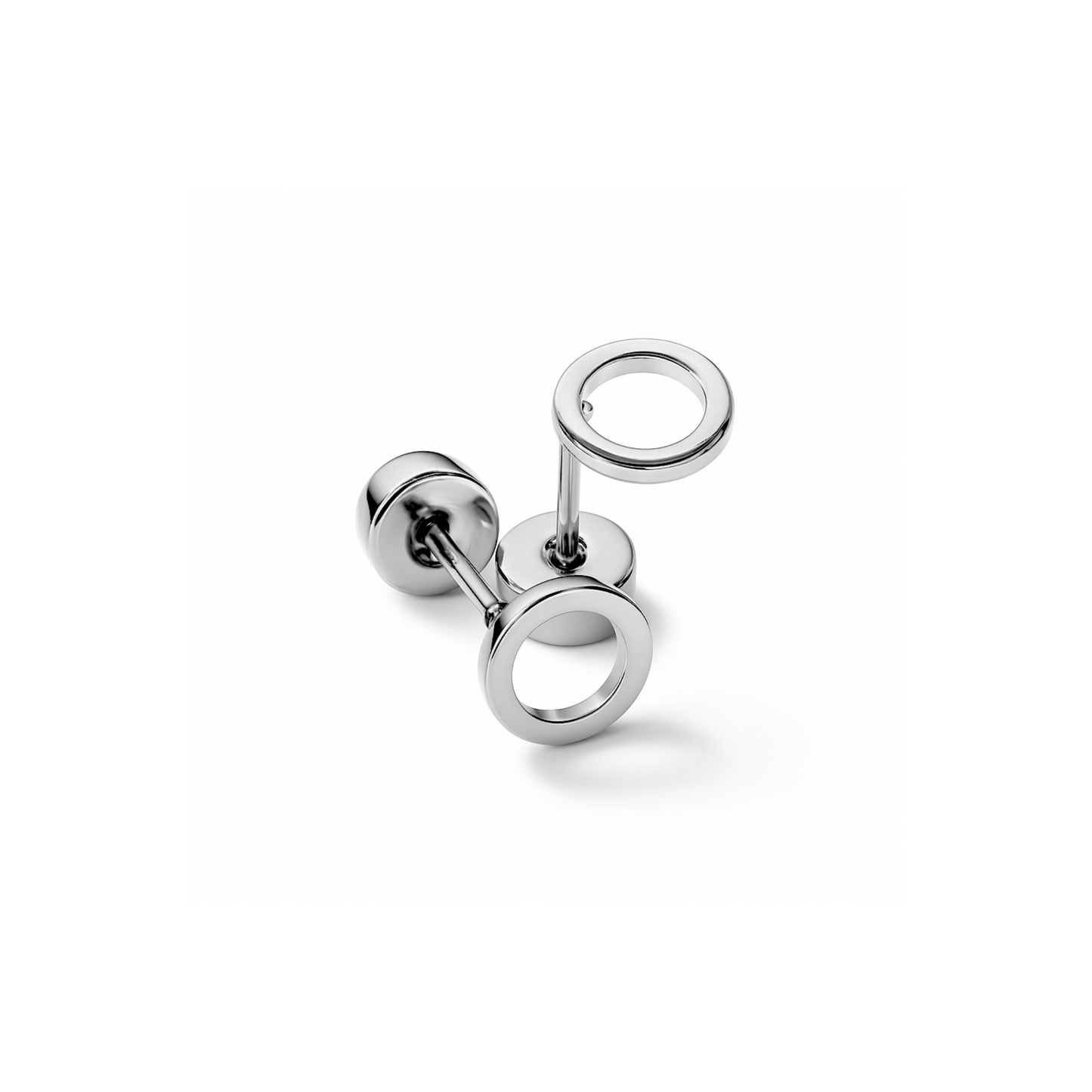 Hollow circle studs - Silver