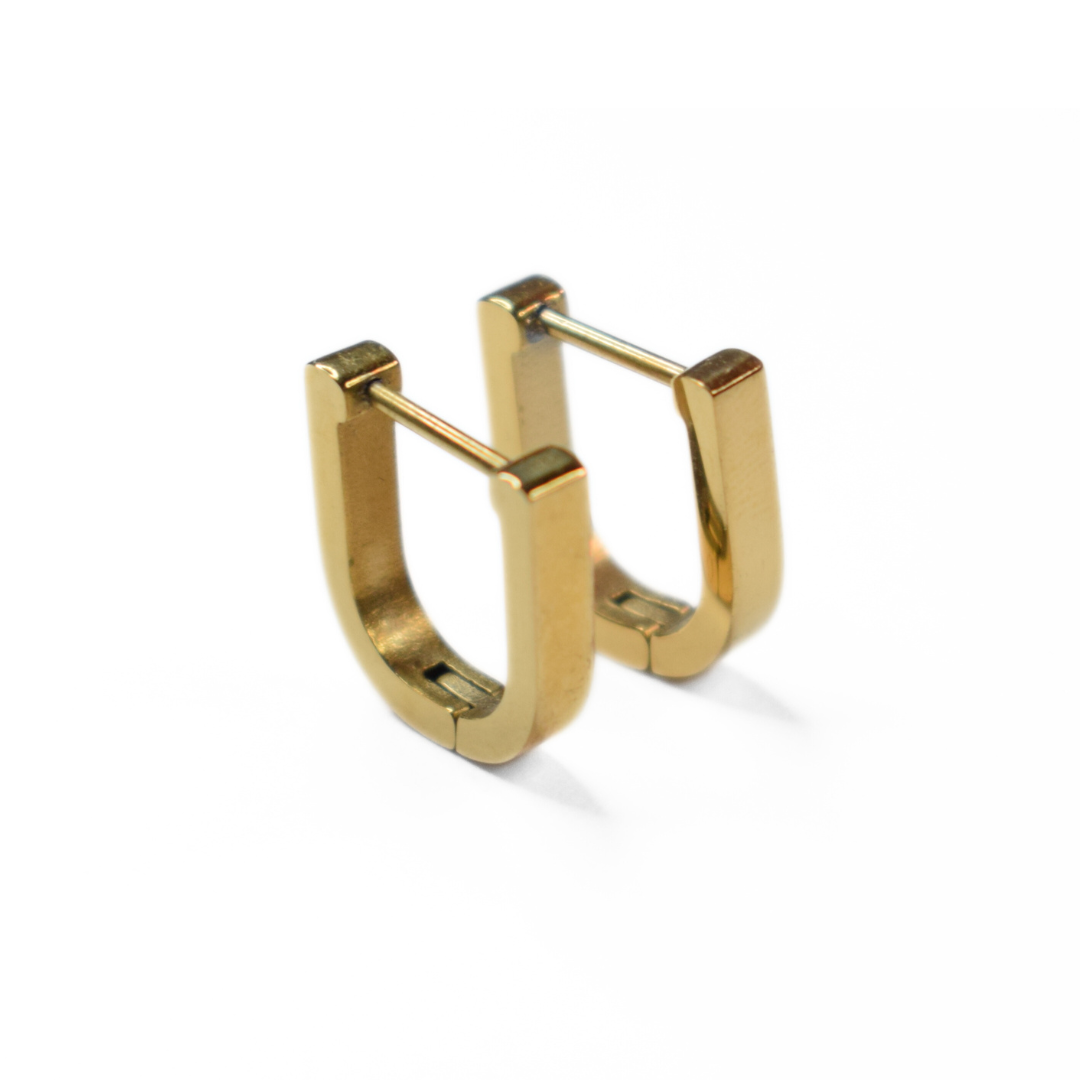 Half oval hoops - Gold - TheEarringCollective
