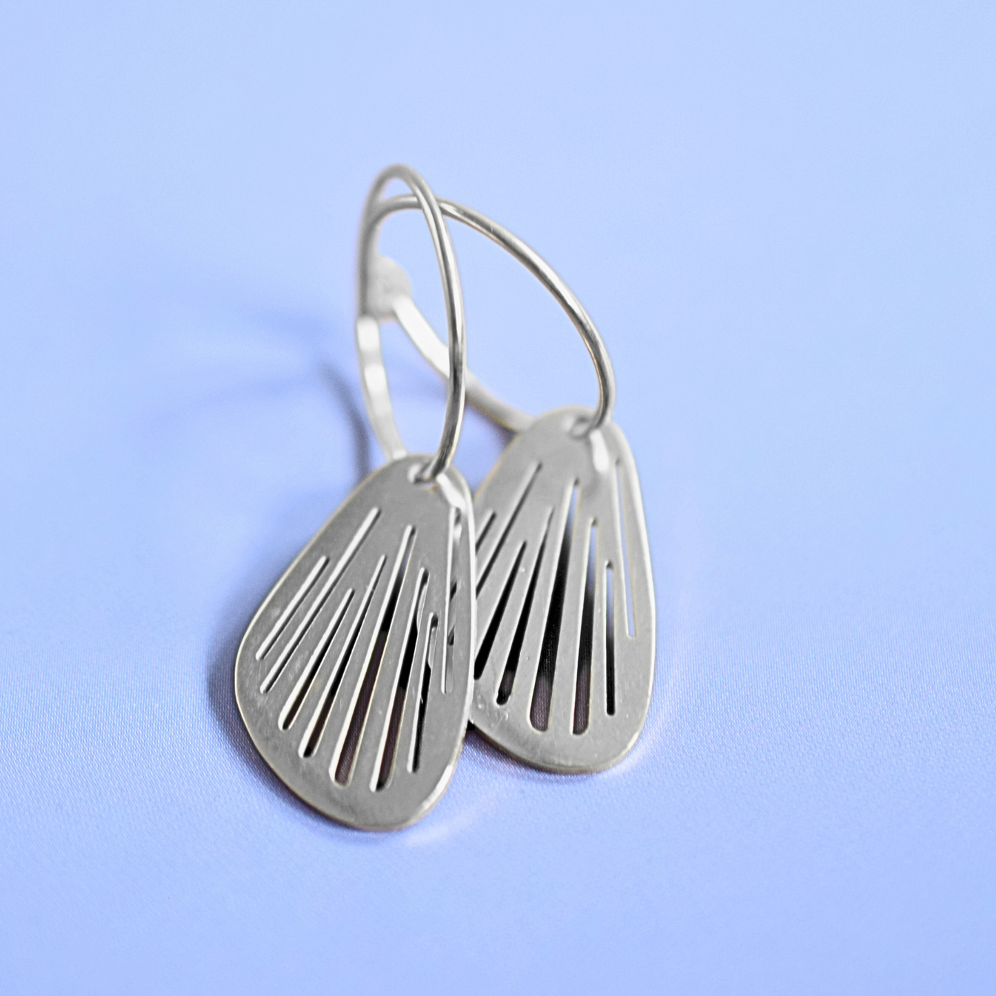 Butterfly wing charm hoops - Silver