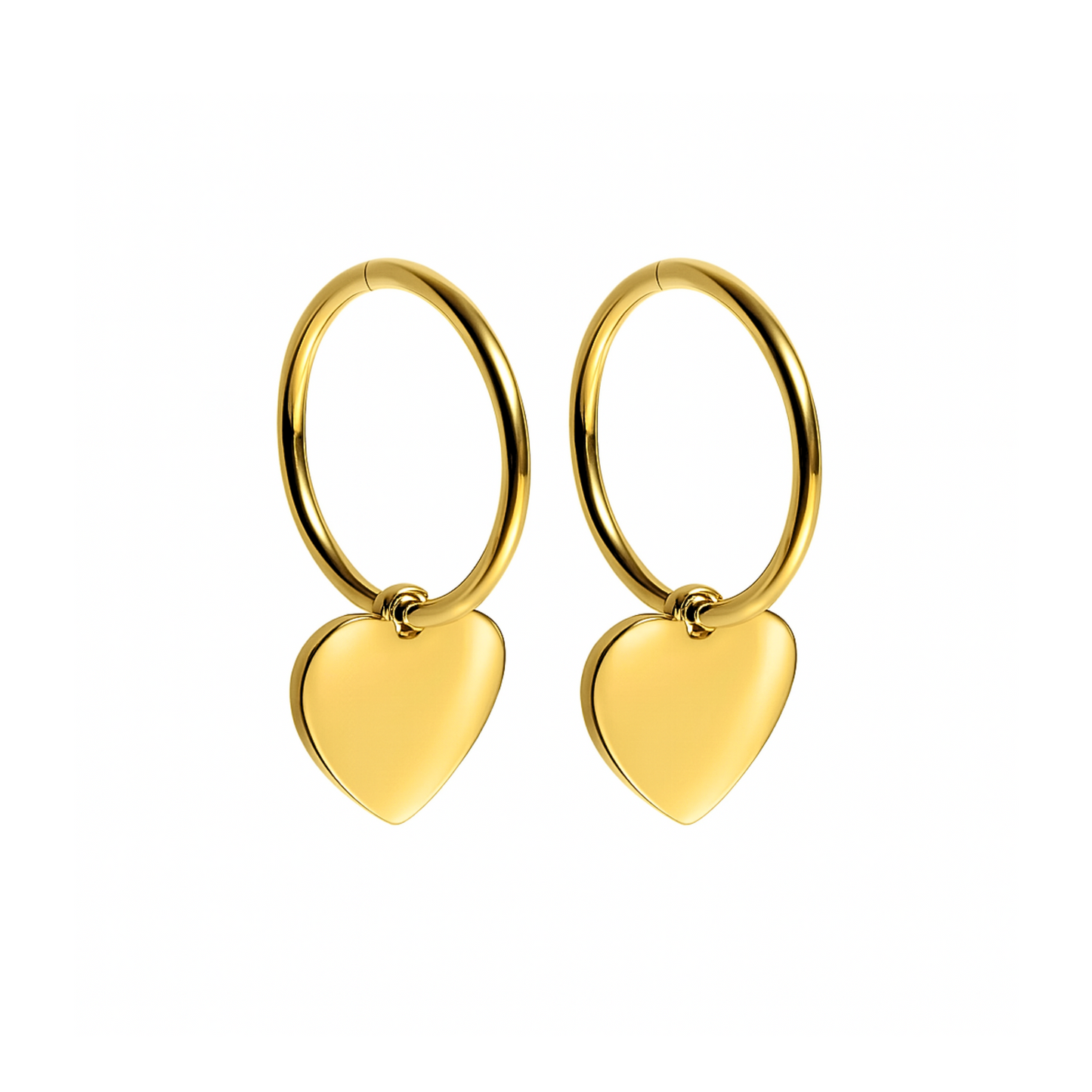 Tiffany heart charm hoops - Gold *NEW hoops