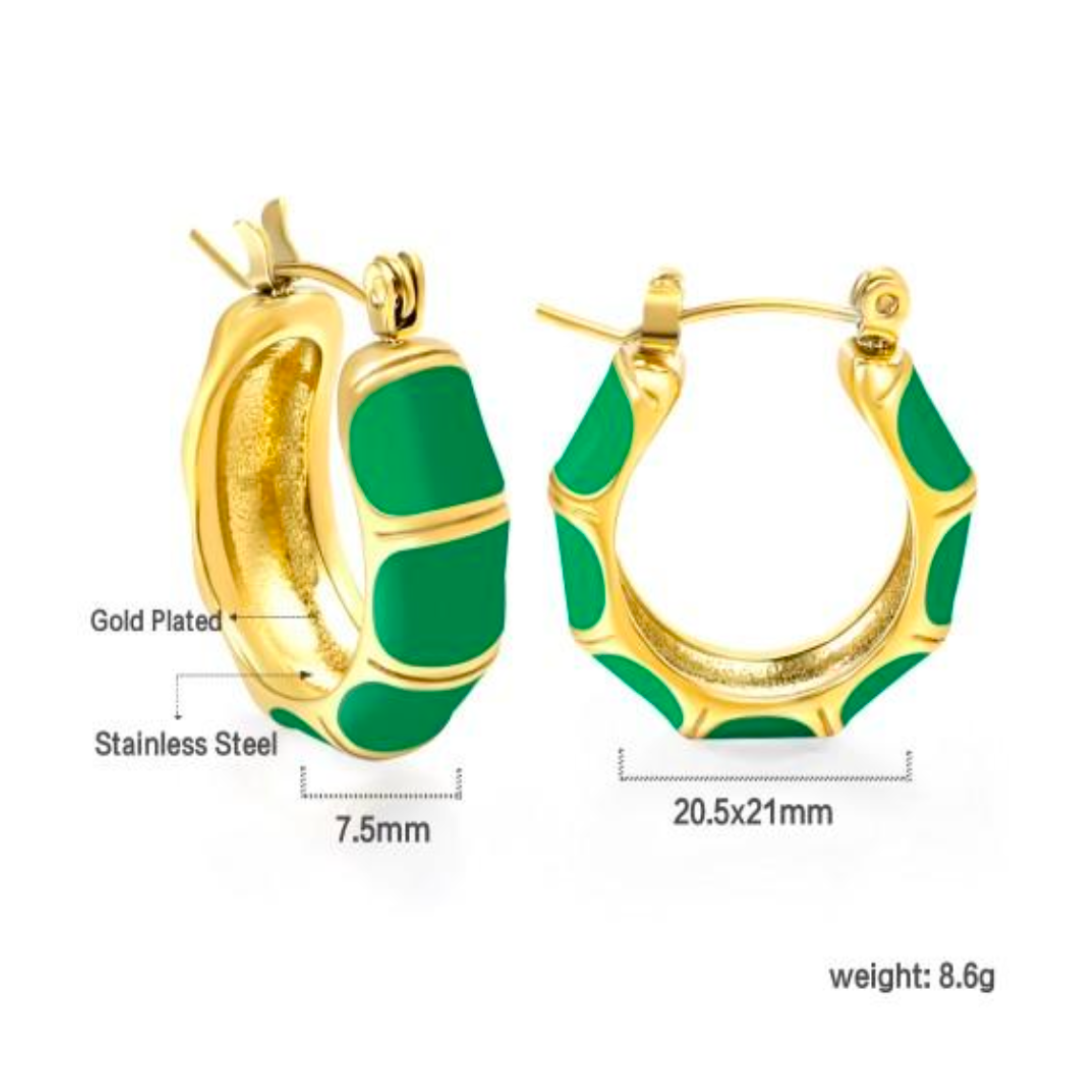 Green striped hoops - Green