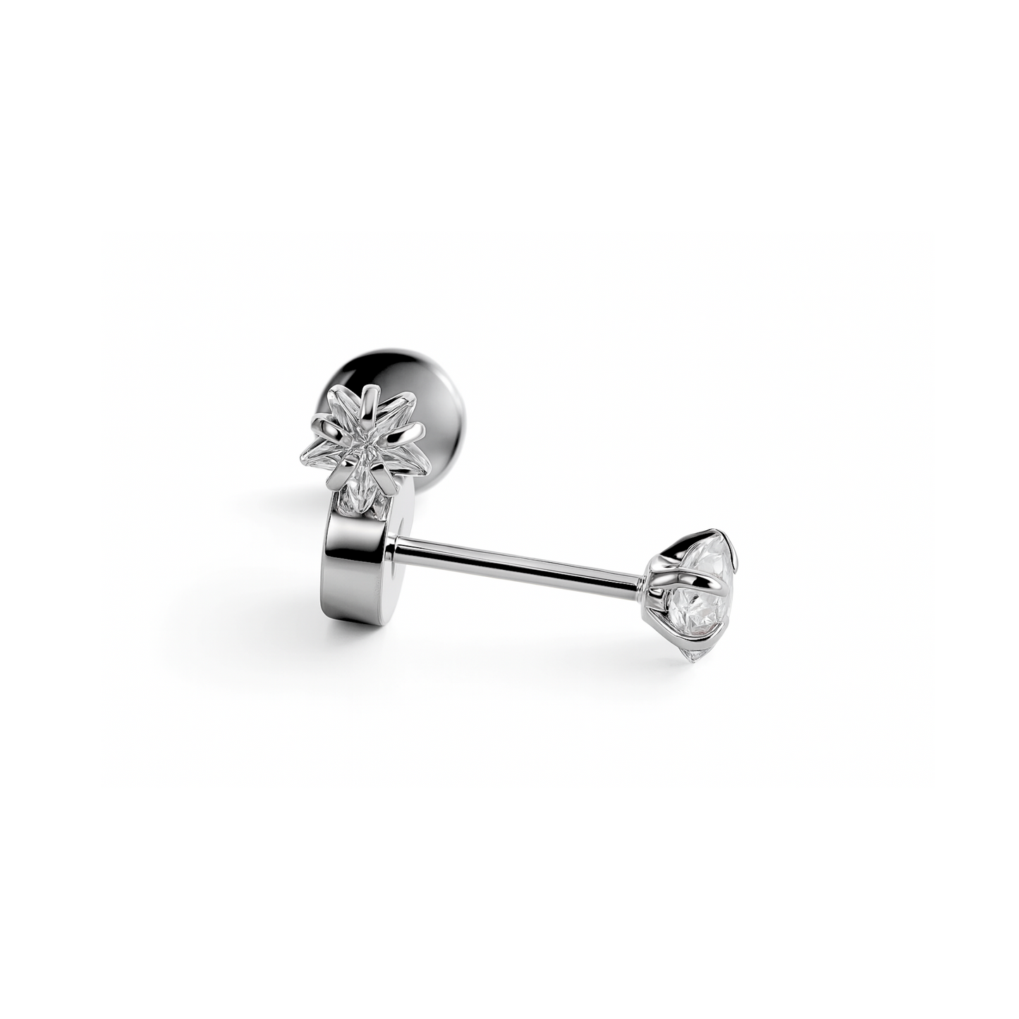 Baby Diamond star studs - Silver