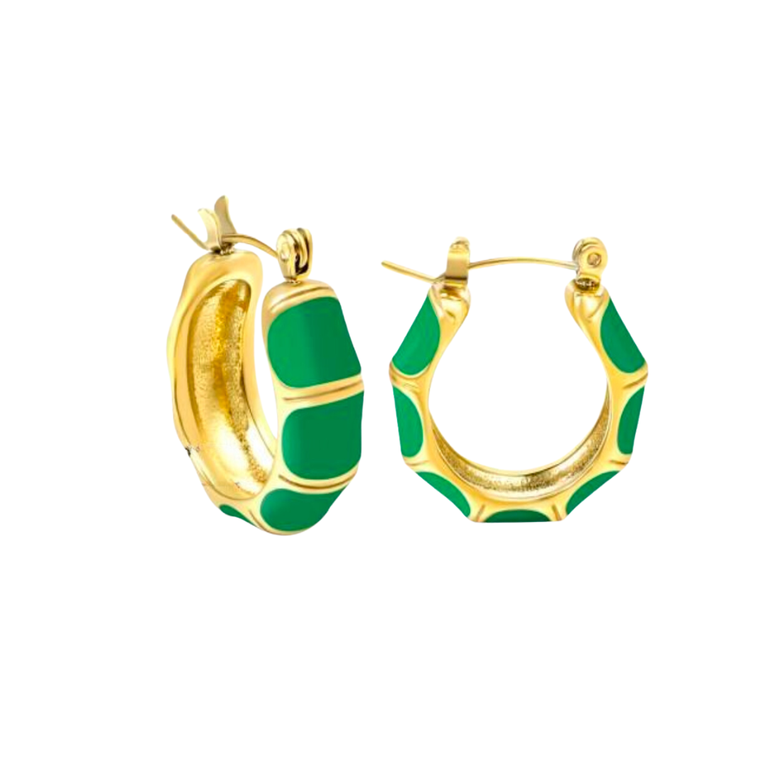 Green striped hoops - Green