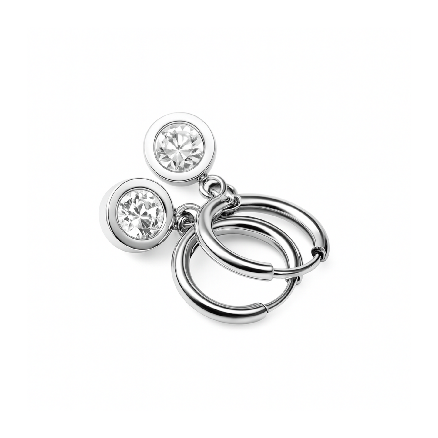 Framed diamond hoop - Silver