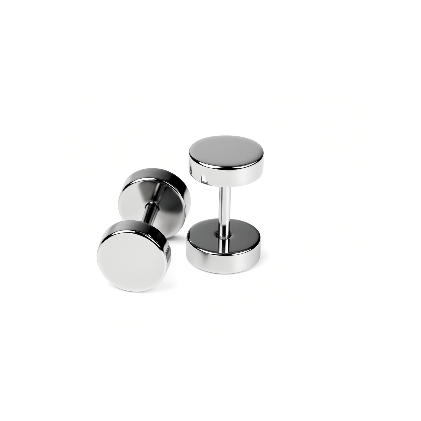 6mm Double studs - Silver