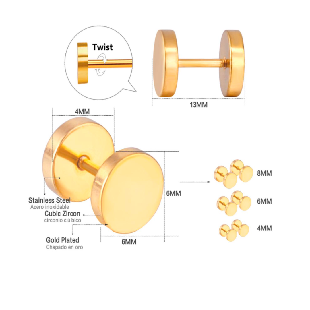 6mm Double studs - Silver - TheEarringCollective