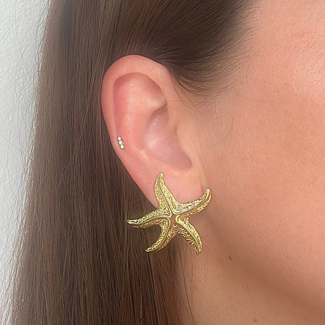 Oversized starfish studs - Gold