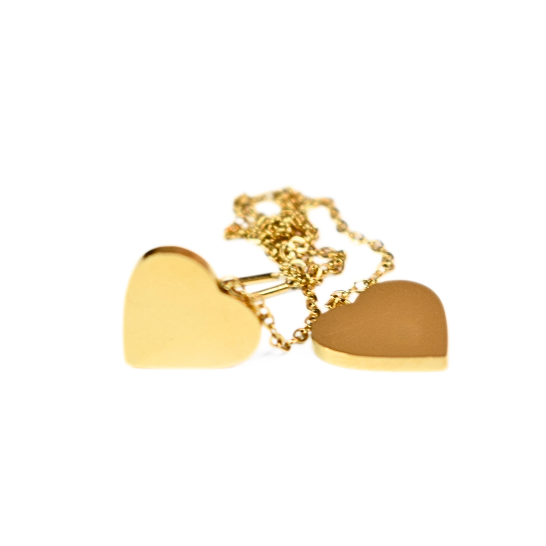Thread through heart chained stud - Gold - TheEarringCollective