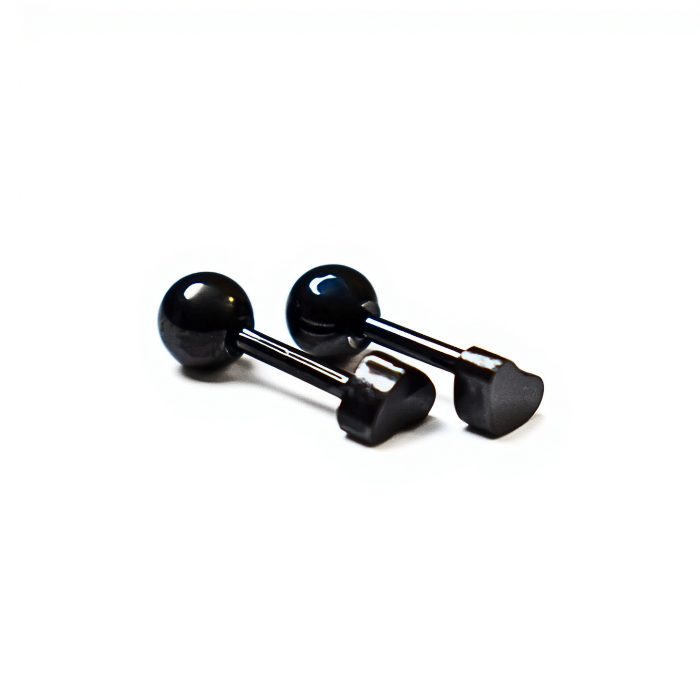 4mm Baby heart studs - Black
