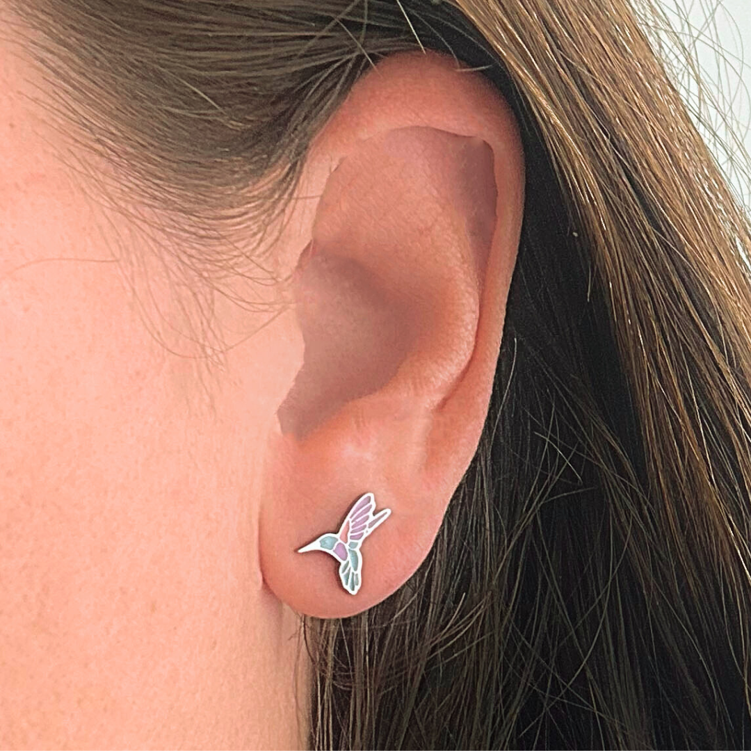 Hummingbird studs - Silver - TheEarringCollective