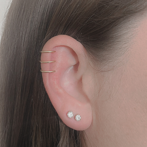 3 bar ear cuff - Gold