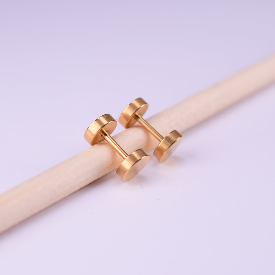 6mm Double studs - Gold - TheEarringCollective