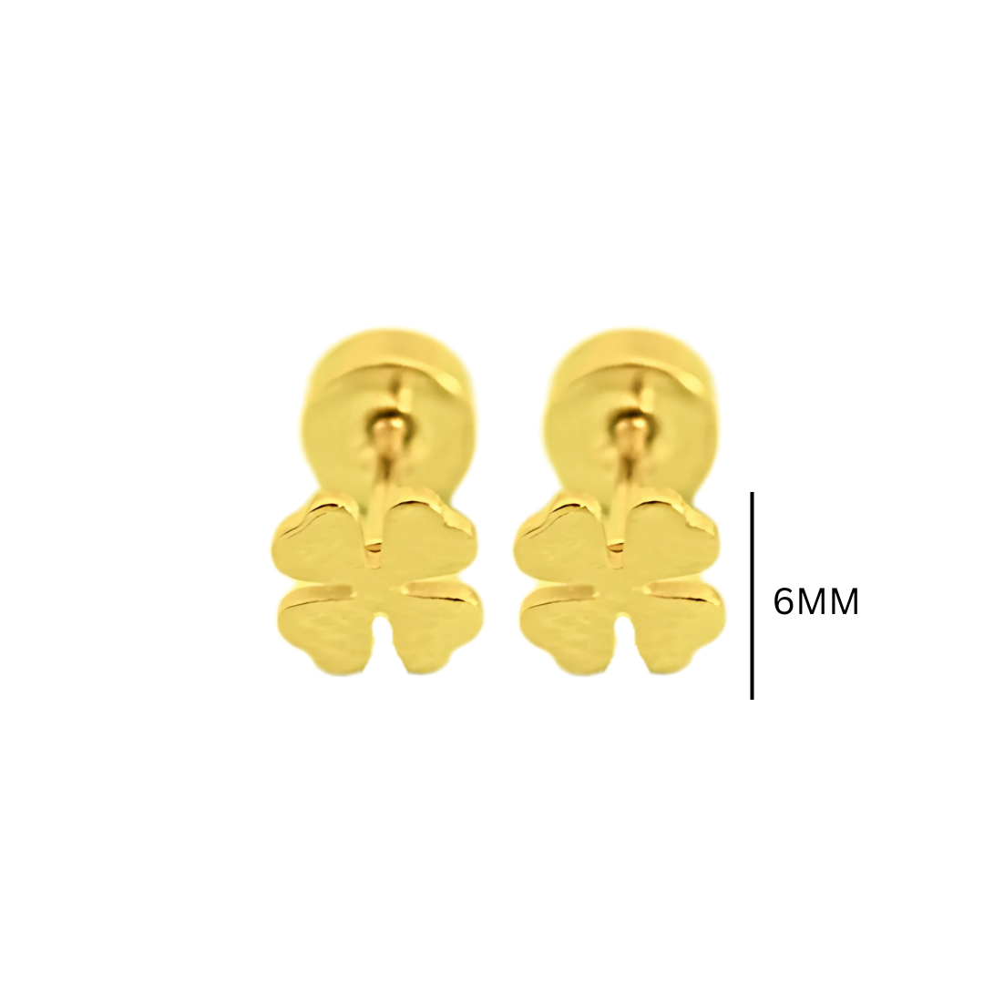 Four leaf clover studs - Gold