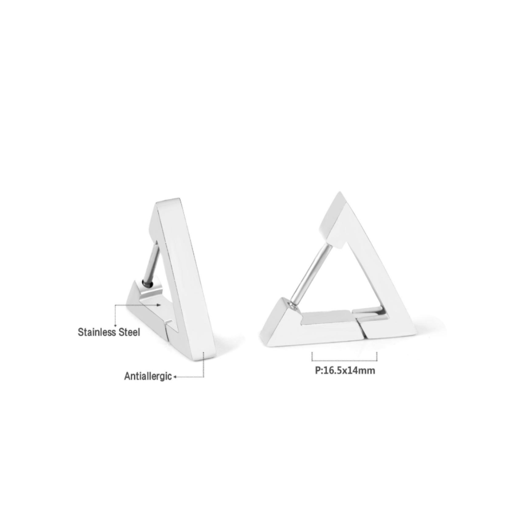 Triangle hoops - Silver - TheEarringCollective