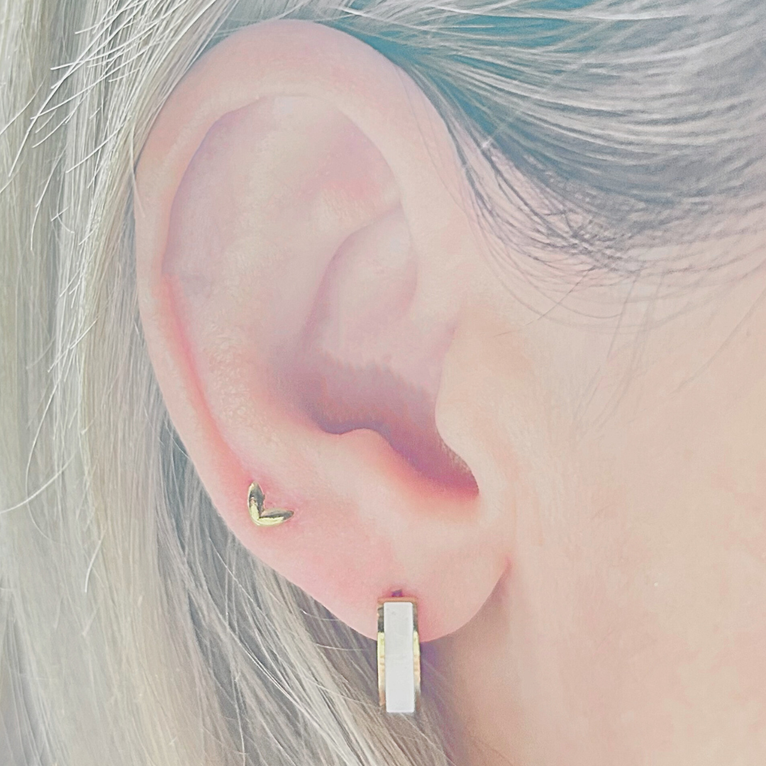10mm White hoops - Gold - TheEarringCollective