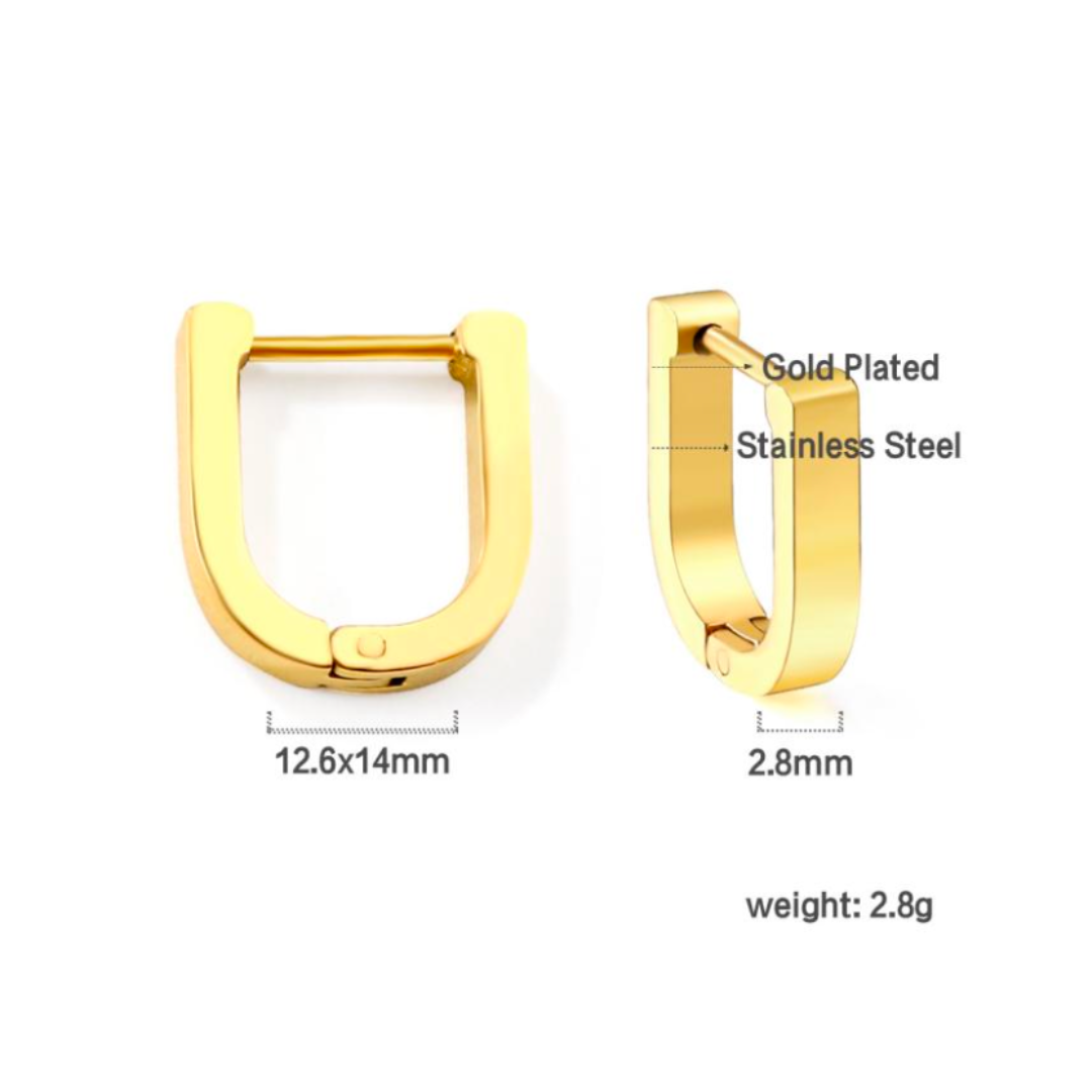 Half oval hoops - Gold - TheEarringCollective