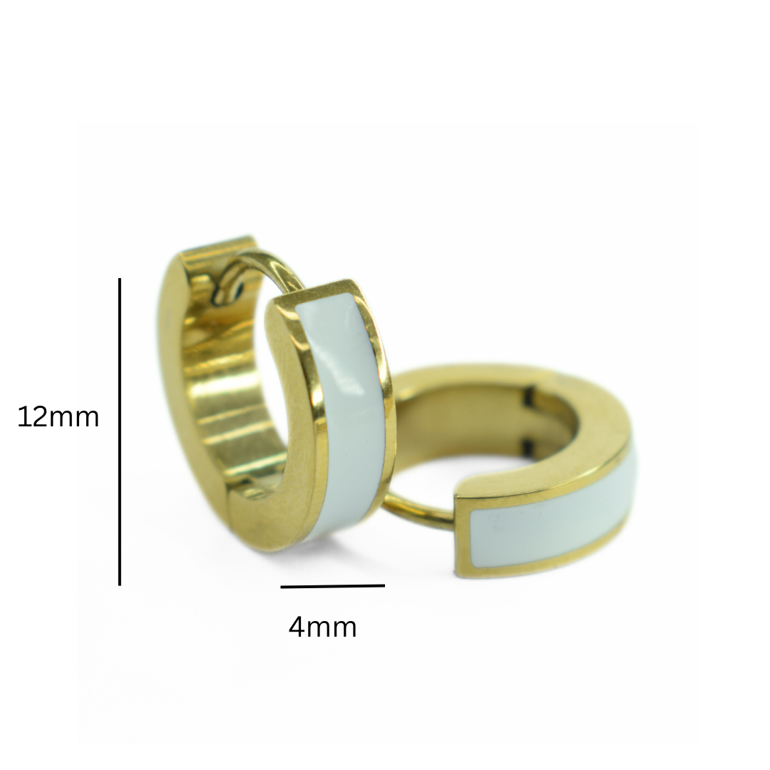 10mm Orange hoops - Gold - TheEarringCollective