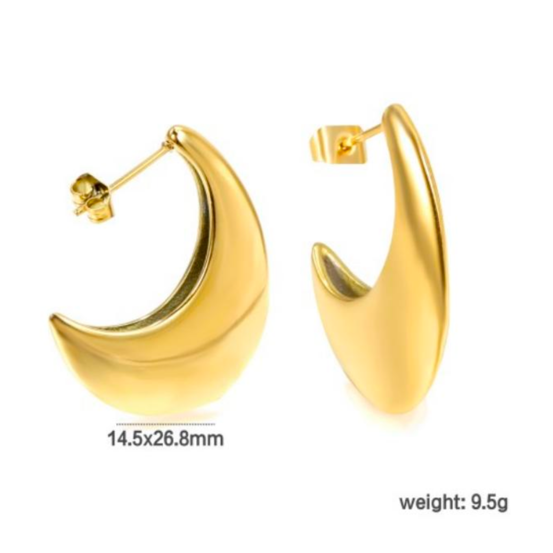 Scooped hoops - Gold