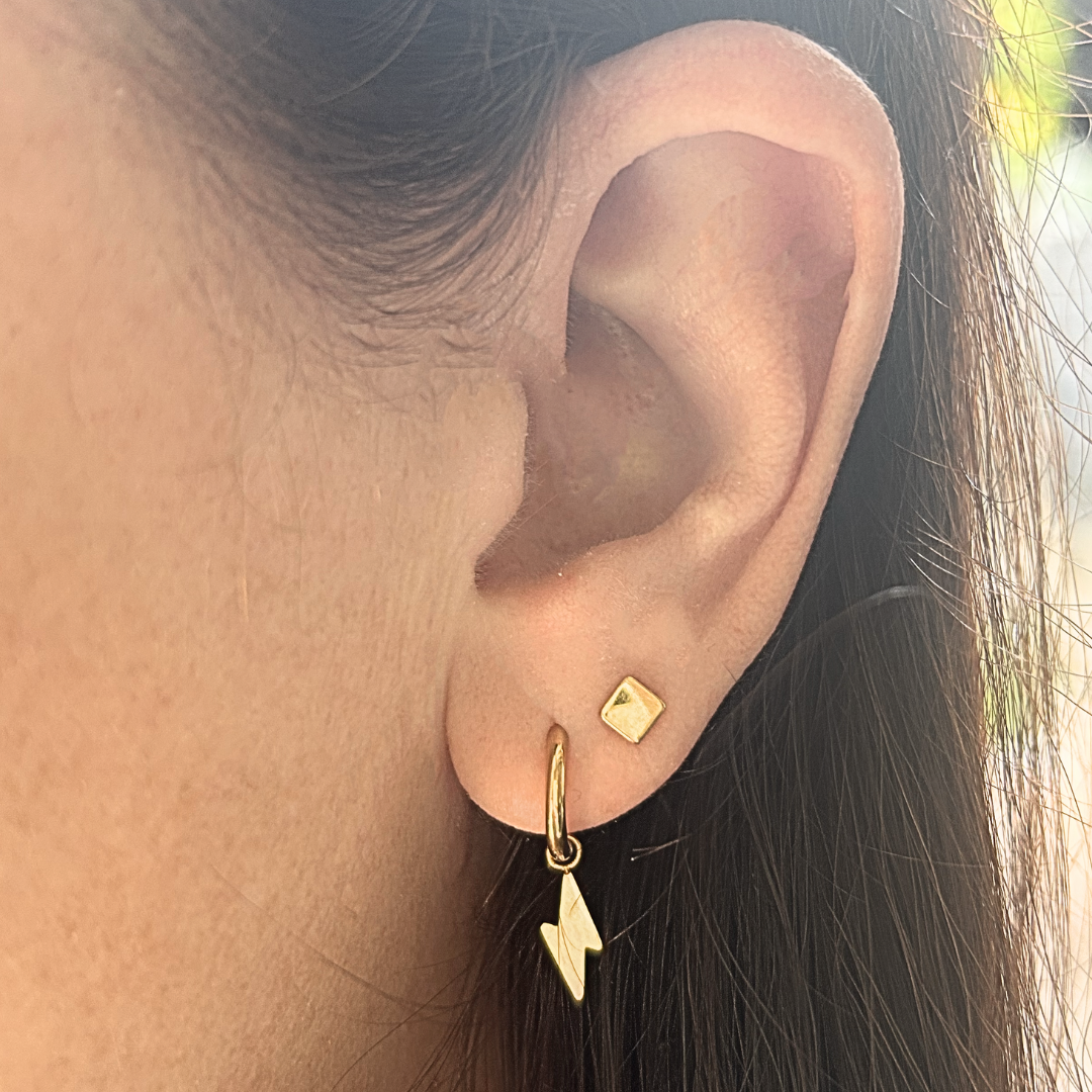 4mm Double square studs - Silver - TheEarringCollective