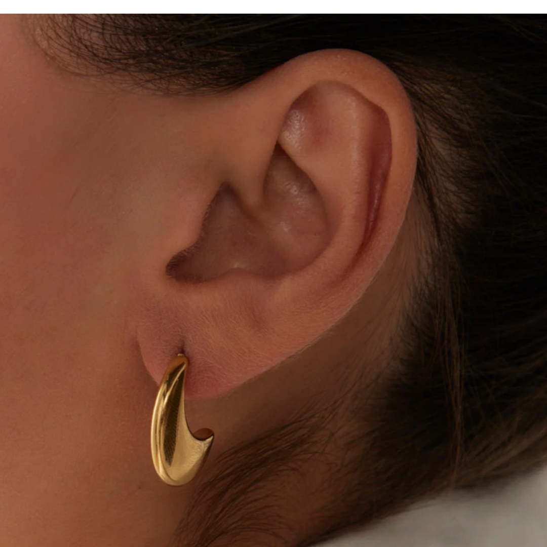 Scooped hoops - Gold