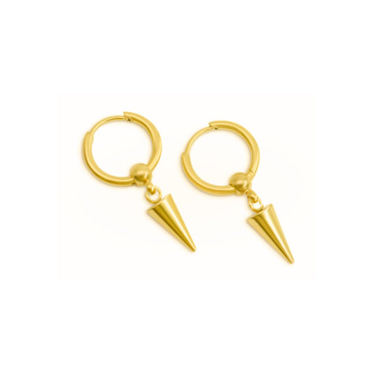 Spiked charm hoops - Gold