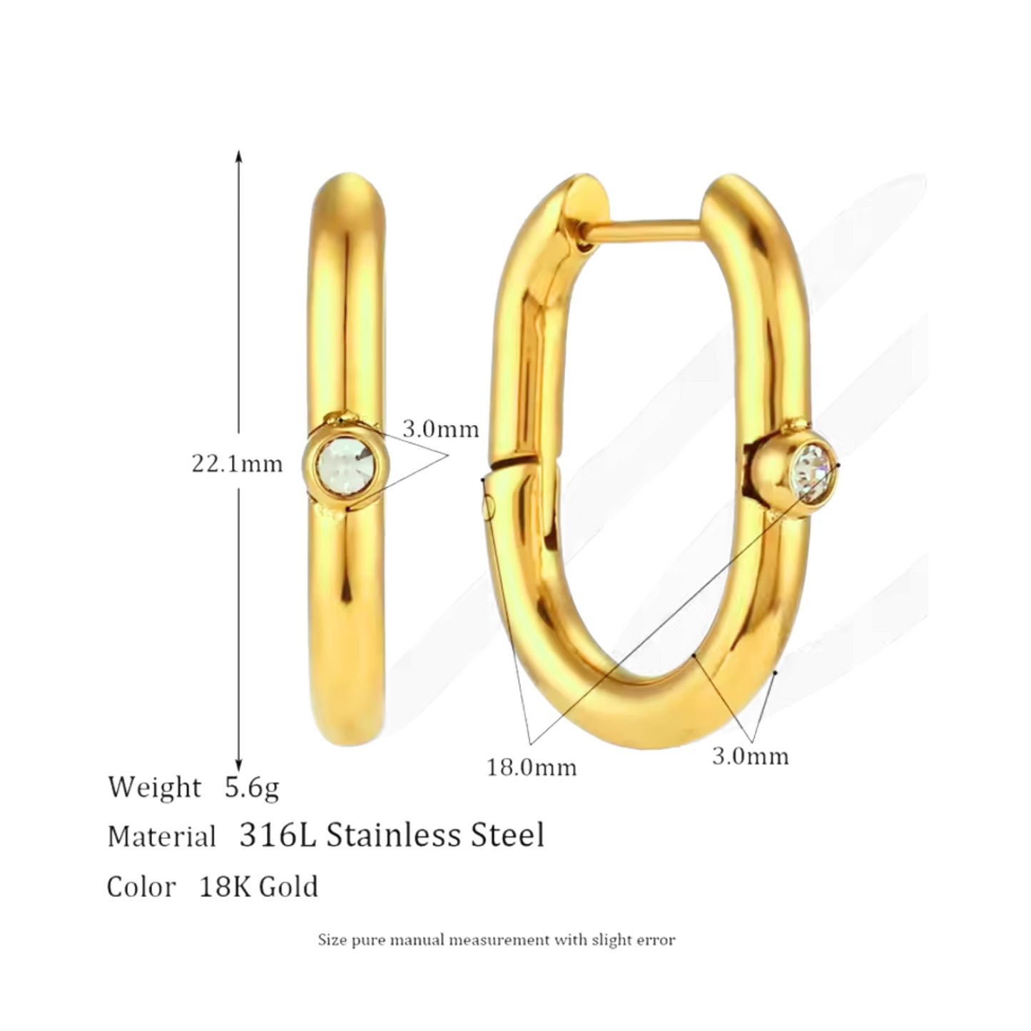 Bold diamond style hoops - Gold