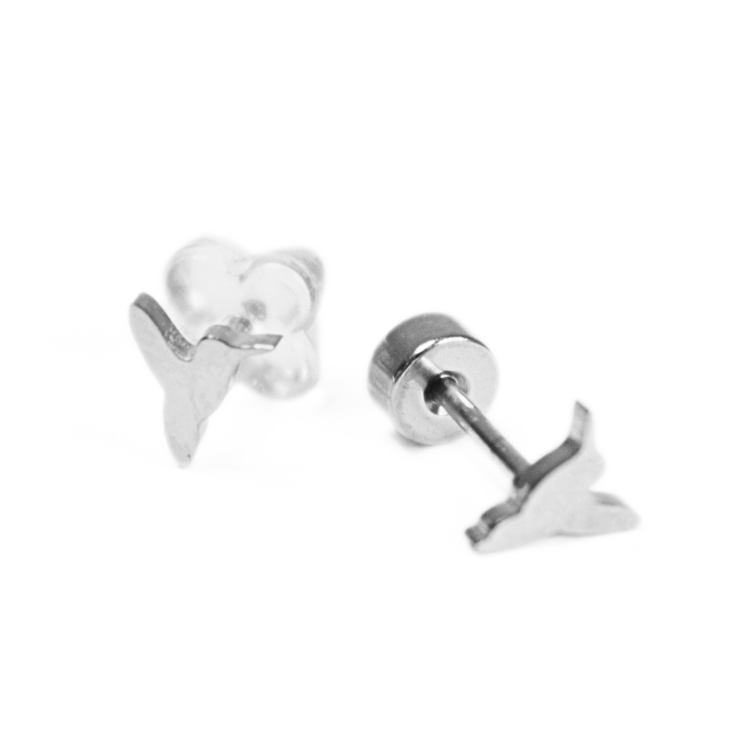 Tiny hummingbird studs - Silver - TheEarringCollective