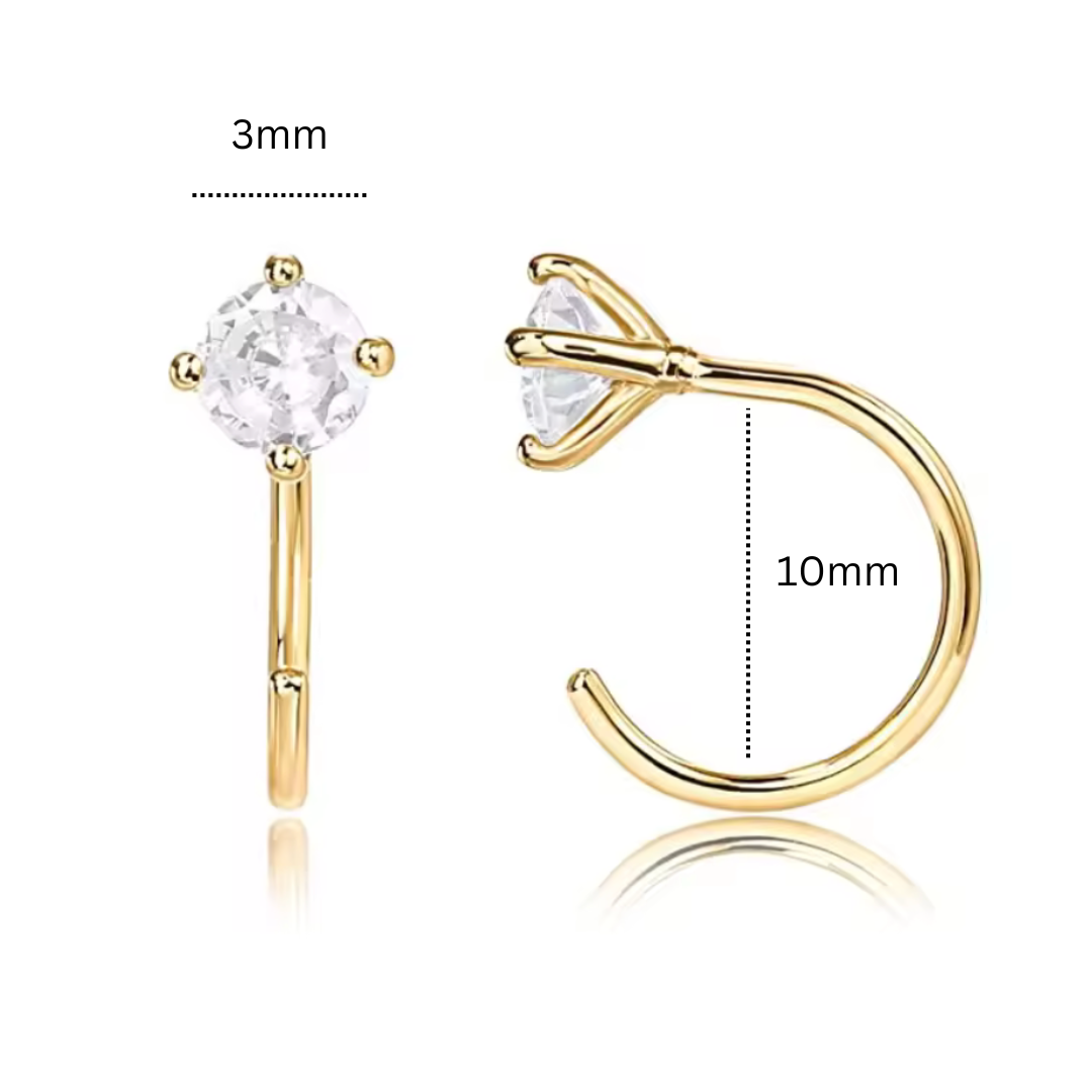 3mm Diamond hoops - Silver