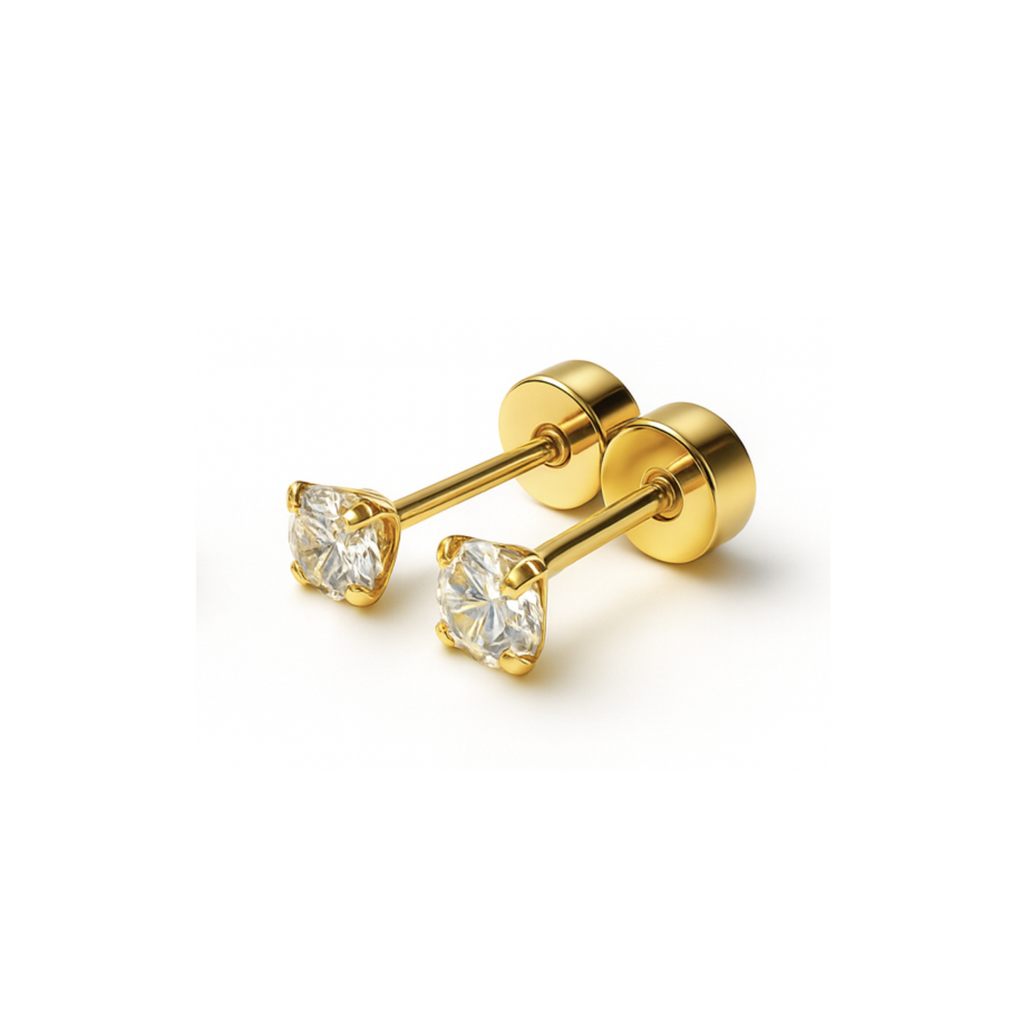 Tiny Diamond style studs - Gold