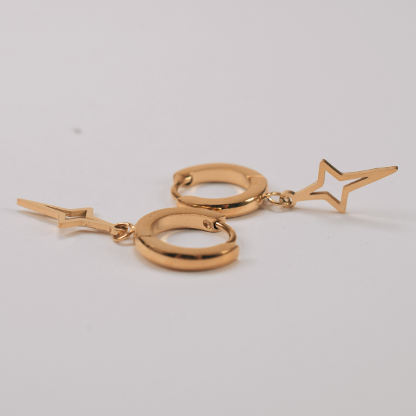 Dangled star hoops - Gold