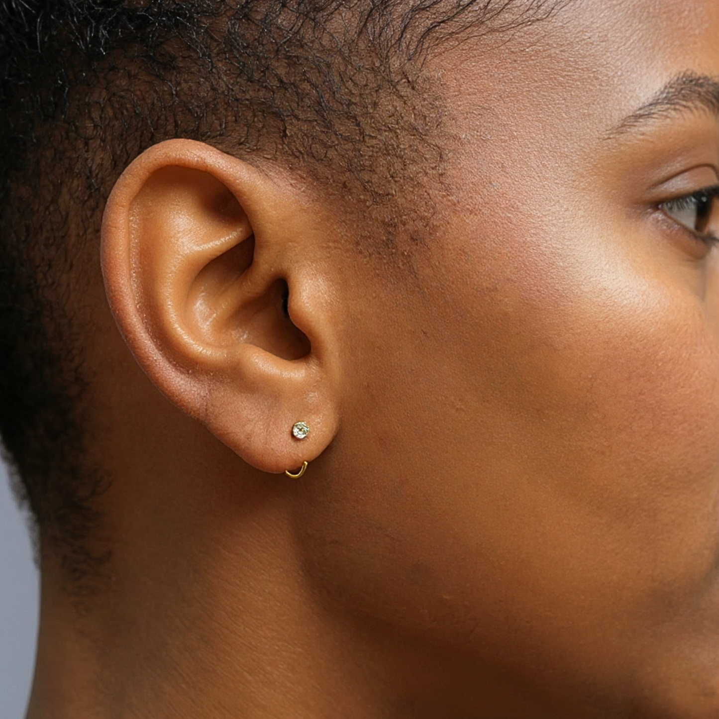 3mm Diamond hoops - Gold