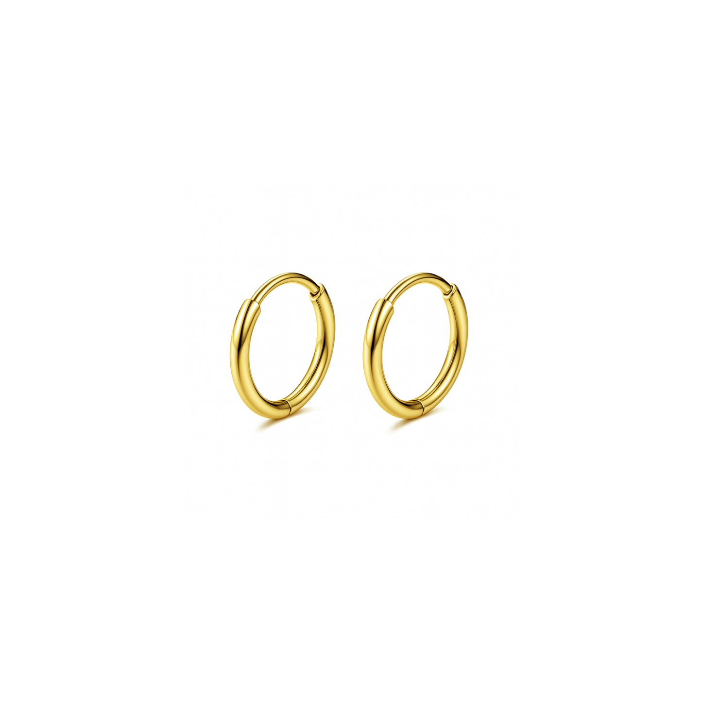 6mm thin hinged hoops - Gold