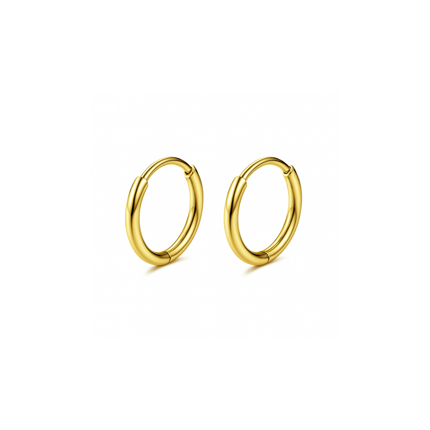 8mm thin hinged hoops - Gold