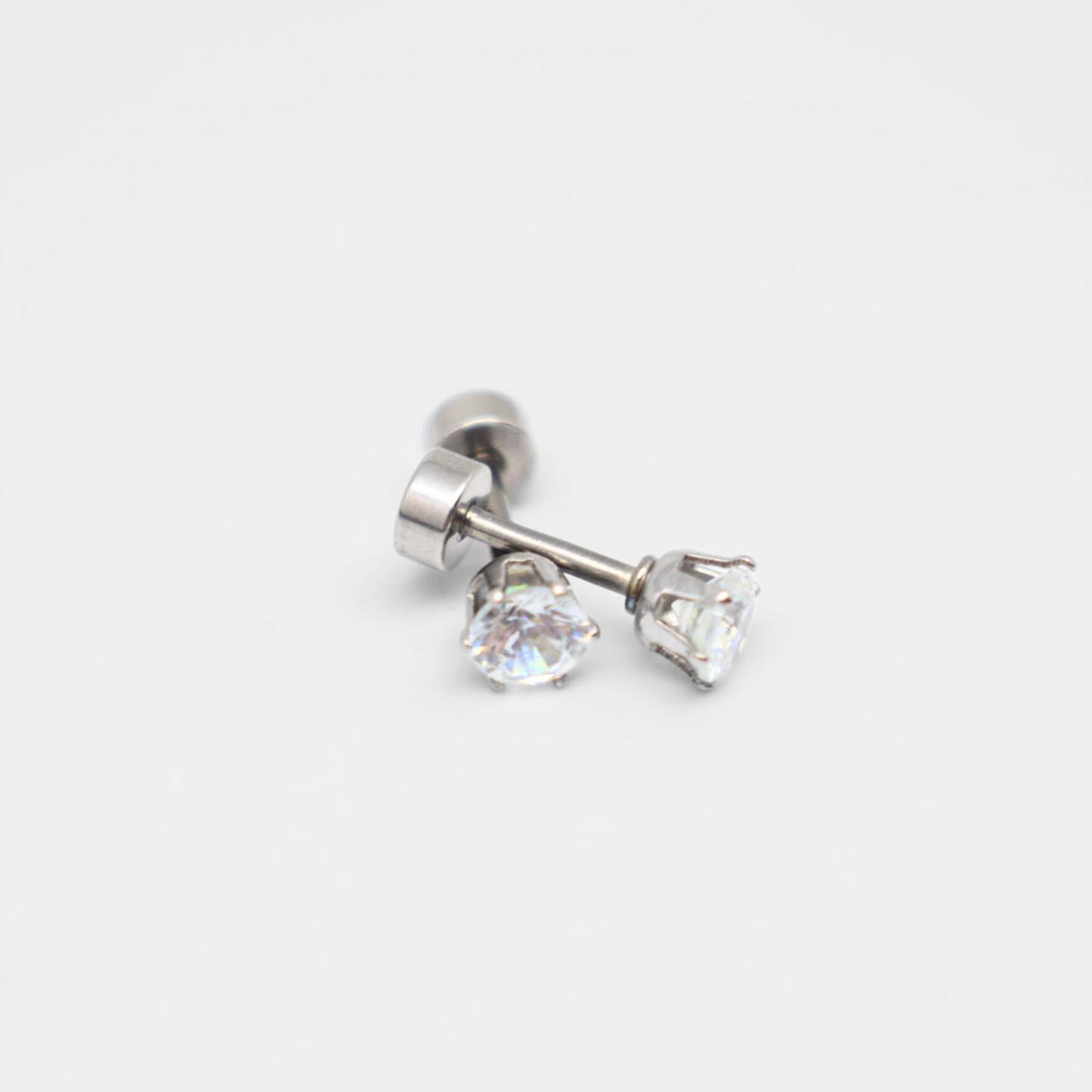 4mm Diamond studs - Silver - TheEarringCollective
