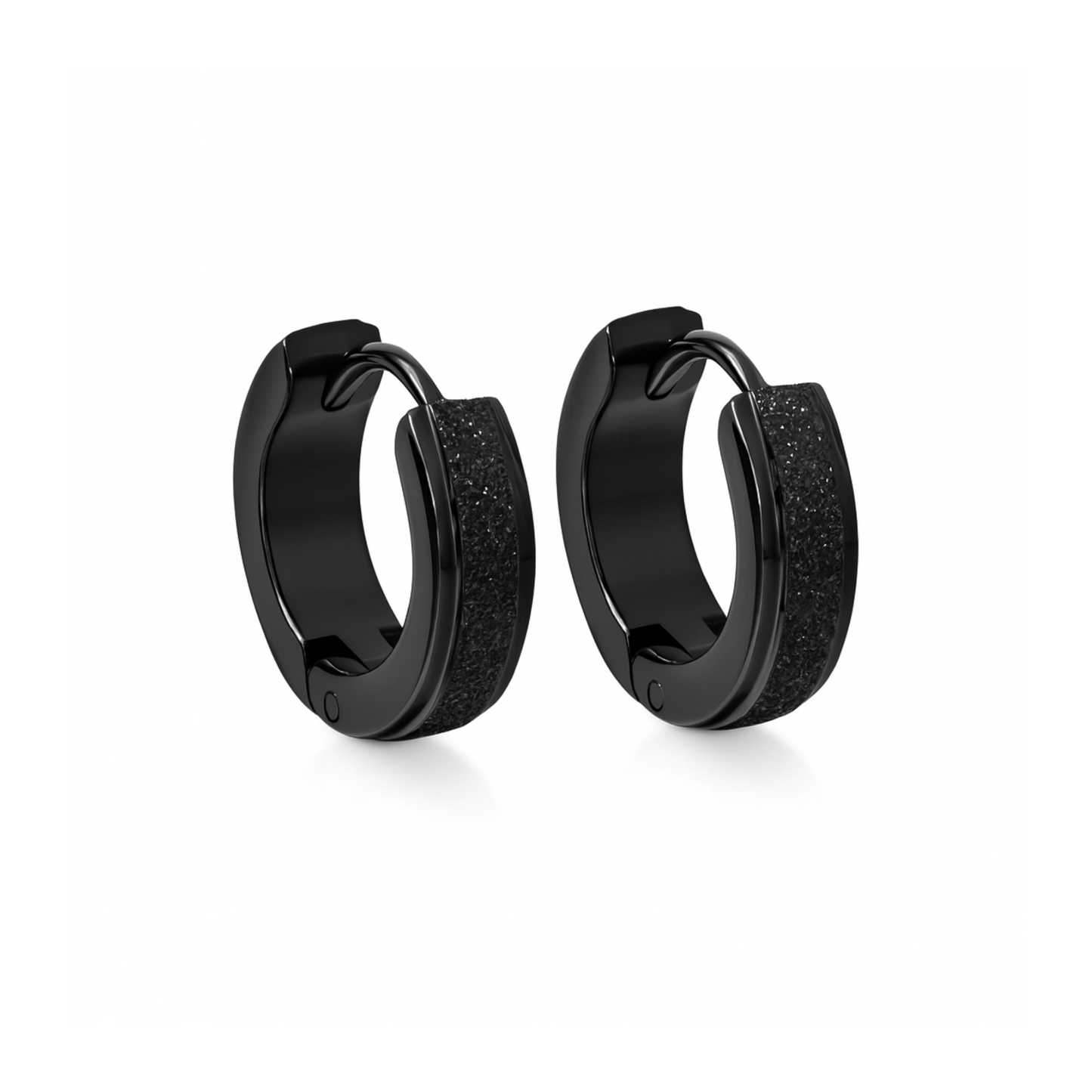10mm Chunky glitter hoops - Black