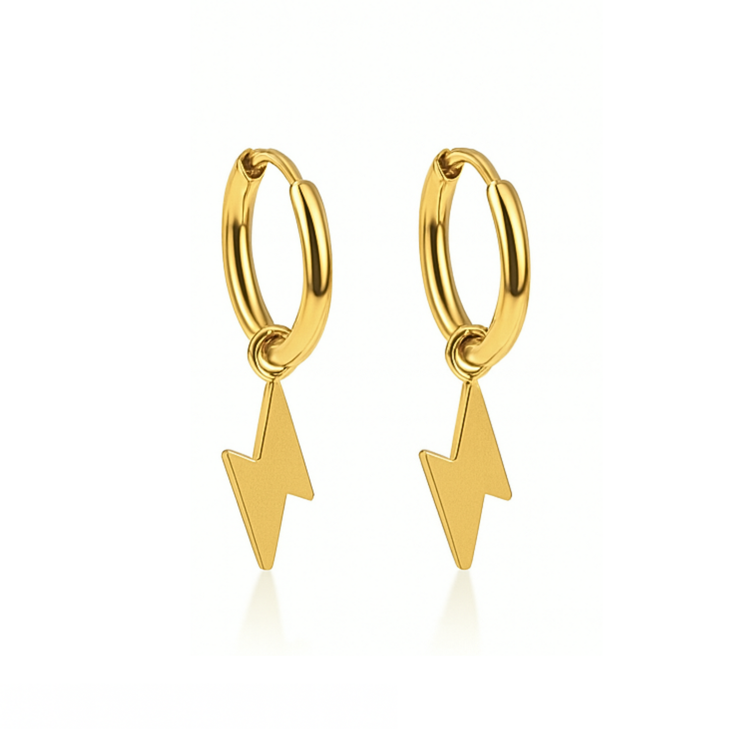 Baby lightning charm hoops - Gold