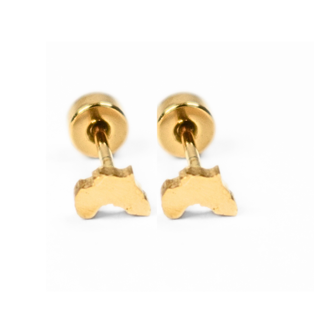 Tiny Africa studs - Gold - TheEarringCollective