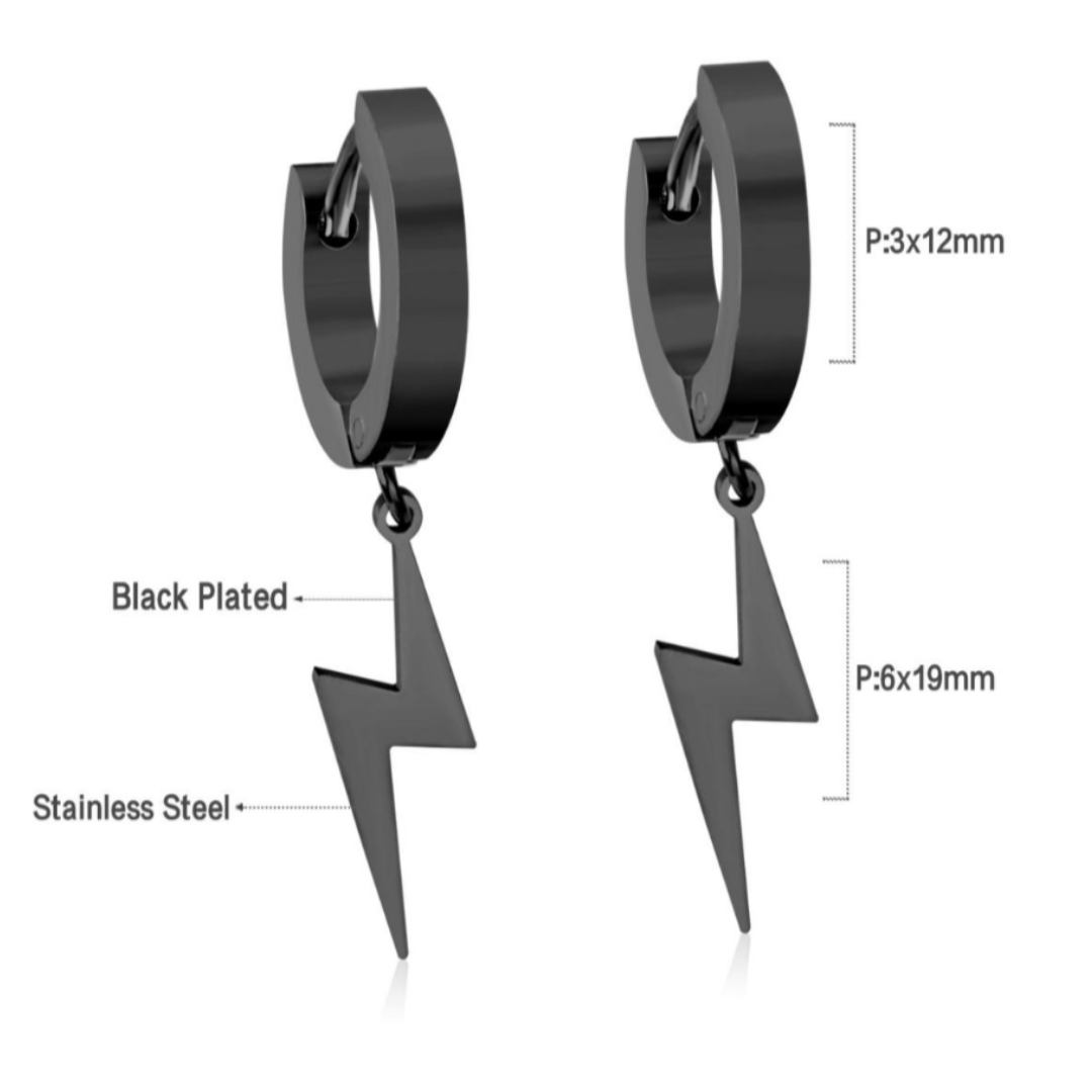 Lightning hoops - Black