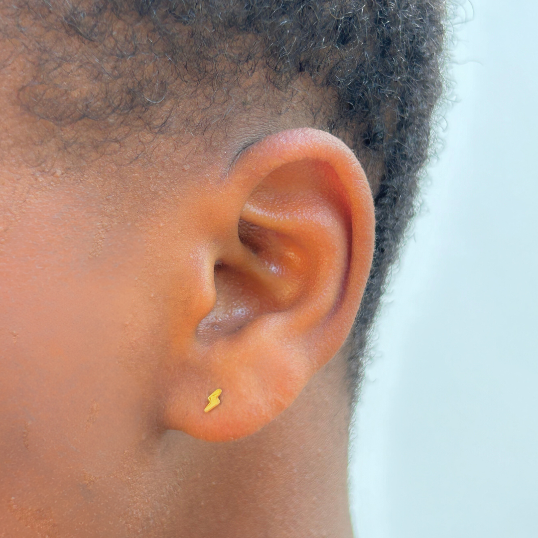 Tiny lightning studs - Silver