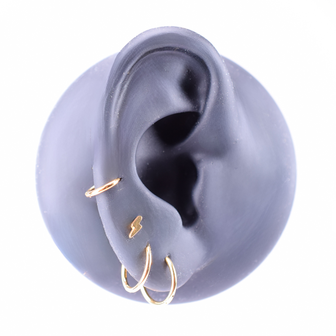 12mm thin hinged hoops - Gold