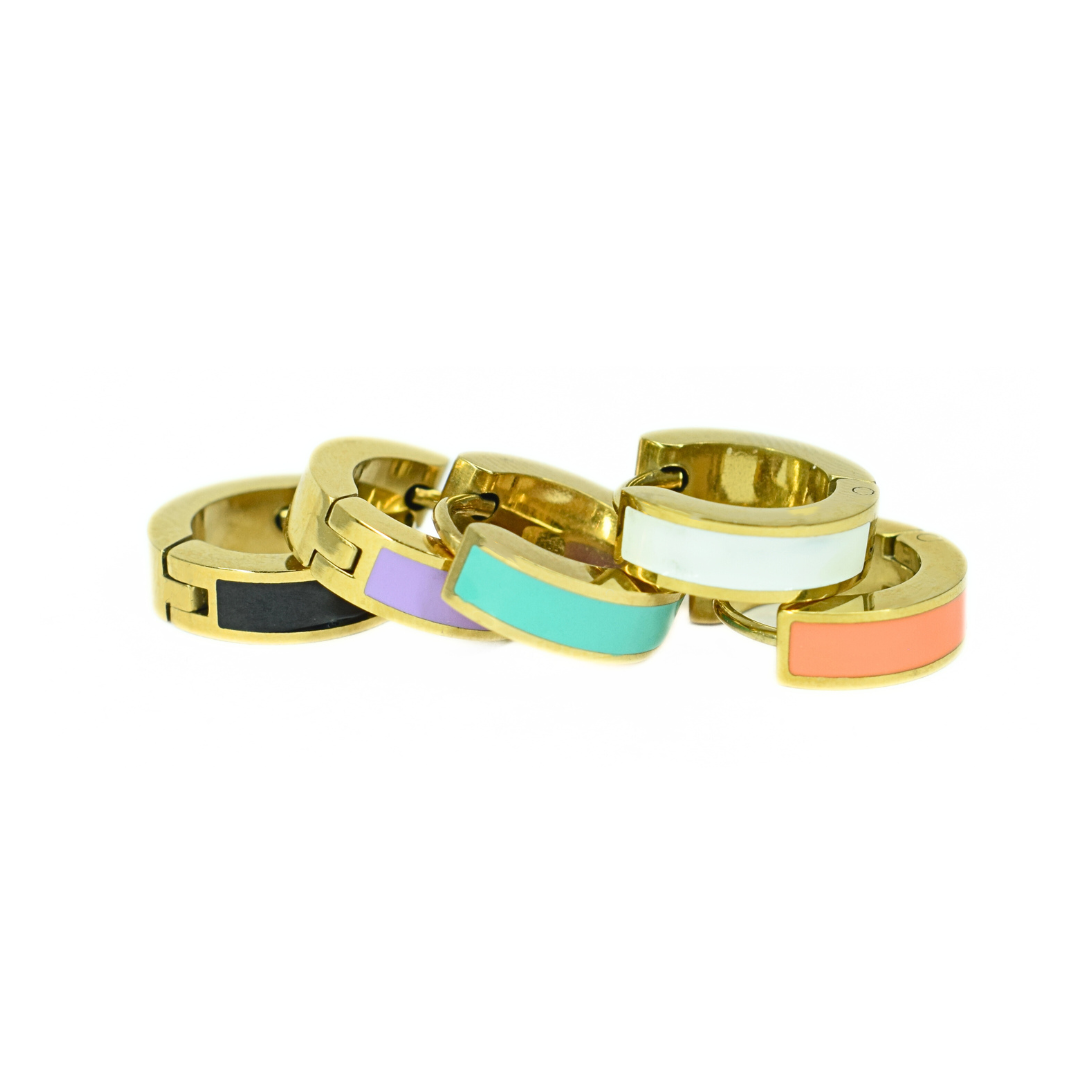 10mm Orange hoops - Gold - TheEarringCollective