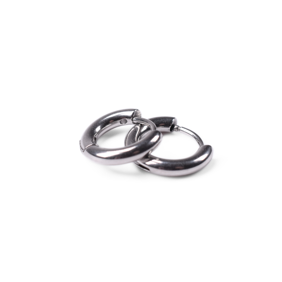 8mm Classic hoops - Silver - TheEarringCollective