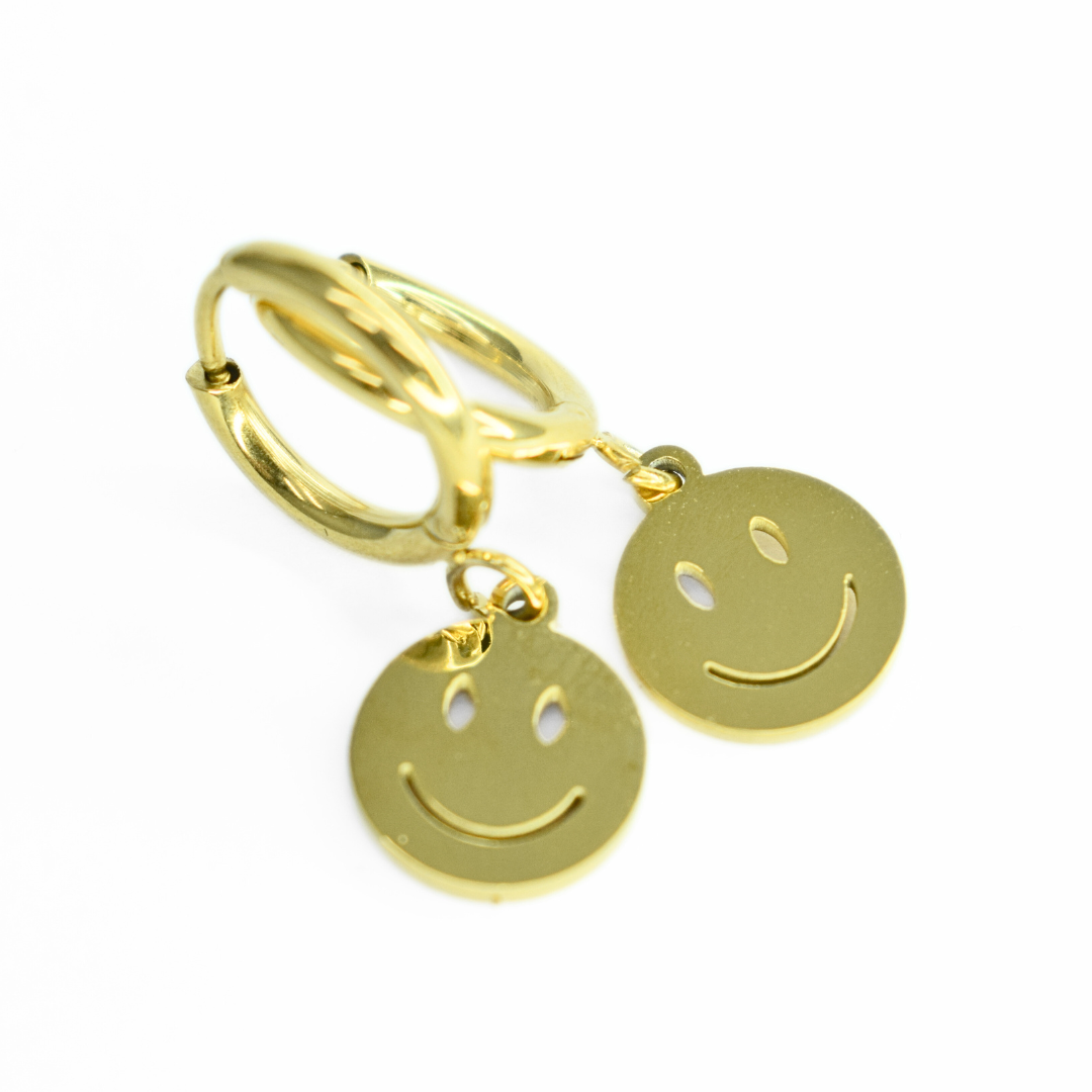 Smiley hoop - Gold - TheEarringCollective