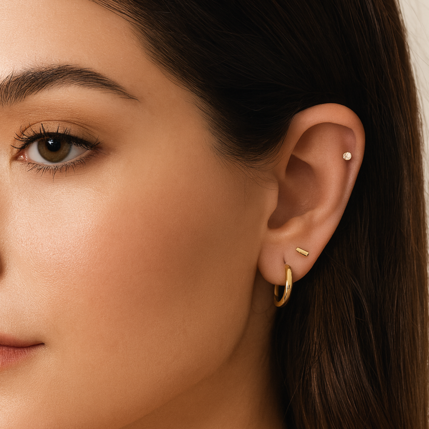 Tiny bar studs - Silver