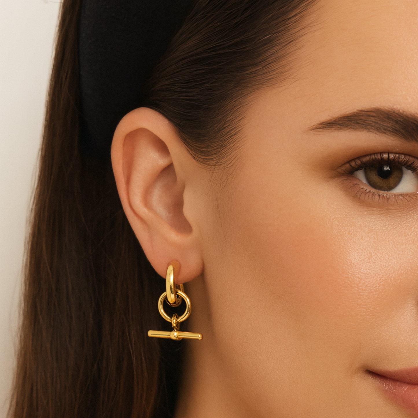 Chunky Tbar hoops - Gold